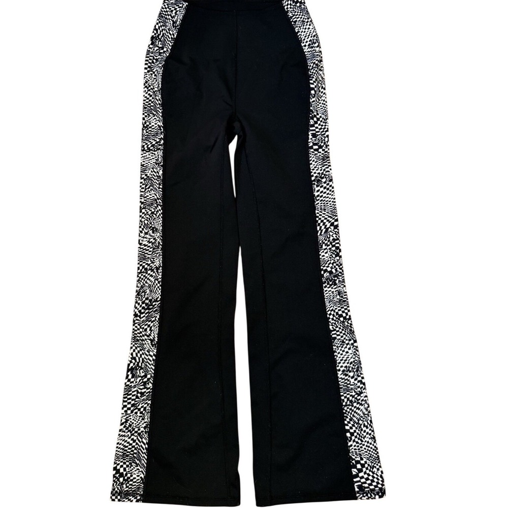 Free People Movement Checkmate Flare Leggings Black White Stripe Pants Sz XS - Picture 1 of 16